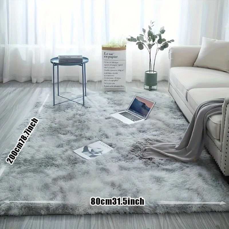 Tie-Dye Plush Fluffy Area Rug for Living Room Bedroom – Soft Non-Slip Indoor Carpet, Water-Absorbent Luxury Shaggy Mat, Modern Home Decor, Multiple Sizes
