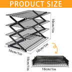 Foldable Cooling Rack Set with Baking Tools – Stackable Oven Cookie Cake Drying Rack, 3/4/5 Piece with Silicone Spatula, Egg Beater & More, Holiday Baking Gift
