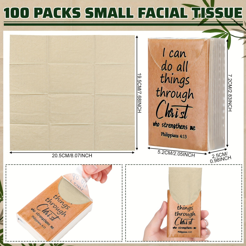 Pocket Tissues 50 Pack Bulk 500 Sheets, 3-Ply Mini Travel Size Individual Tissue Packs for Party Favors, Religious Events, Weddings, Purse & Everyday On-the-Go Use