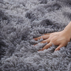 Plush Fluffy Area Rug Tie Dye Soft Indoor Carpet Non-Slip for Living Room Bedroom – Modern Home Decor Floor Mat | Multiple Sizes | Light Gray, Dark Gray, Black, Pink