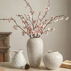 Large Ceramic Flower Vase Farmhouse Rustic – 13" Tall Table Vase for Living Room, Bedroom, Kitchen & Office, Vintage Boho Home Decor for Bookshelf, Fireplace, Coffee Desk & Dining Table Centerpiece