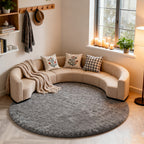 Tie Dye Round Area Rug Soft Plush Shaggy Circle Floor Mat Non-Slip for Living Room Bedroom Dorm – Boho Rainbow & Solid Colors 4x4 5x5 6x6 7x7 8x8 Ft | Home Decor Aesthetic