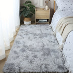 Shaggy Runner Rug Soft Fluffy Area Rug Non-Slip Plush Carpet for Bedroom Hallway Dorm Living Room – Jacquard & Tie-Dye Colors, 2x6 3x5 6x9 8x10 Feet