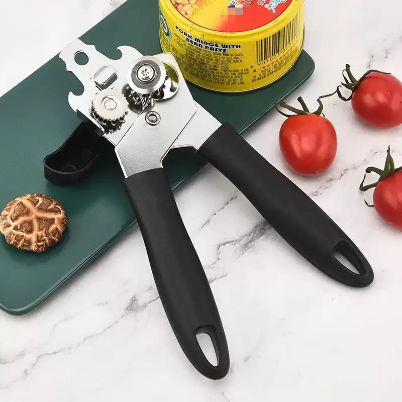 3-in-1 Stainless Steel Can Opener 2-Pack – Ergonomic Handle, Smooth Edge, Bottle Opener, Heavy-Duty Kitchen Tool for Home Cooks & Chefs