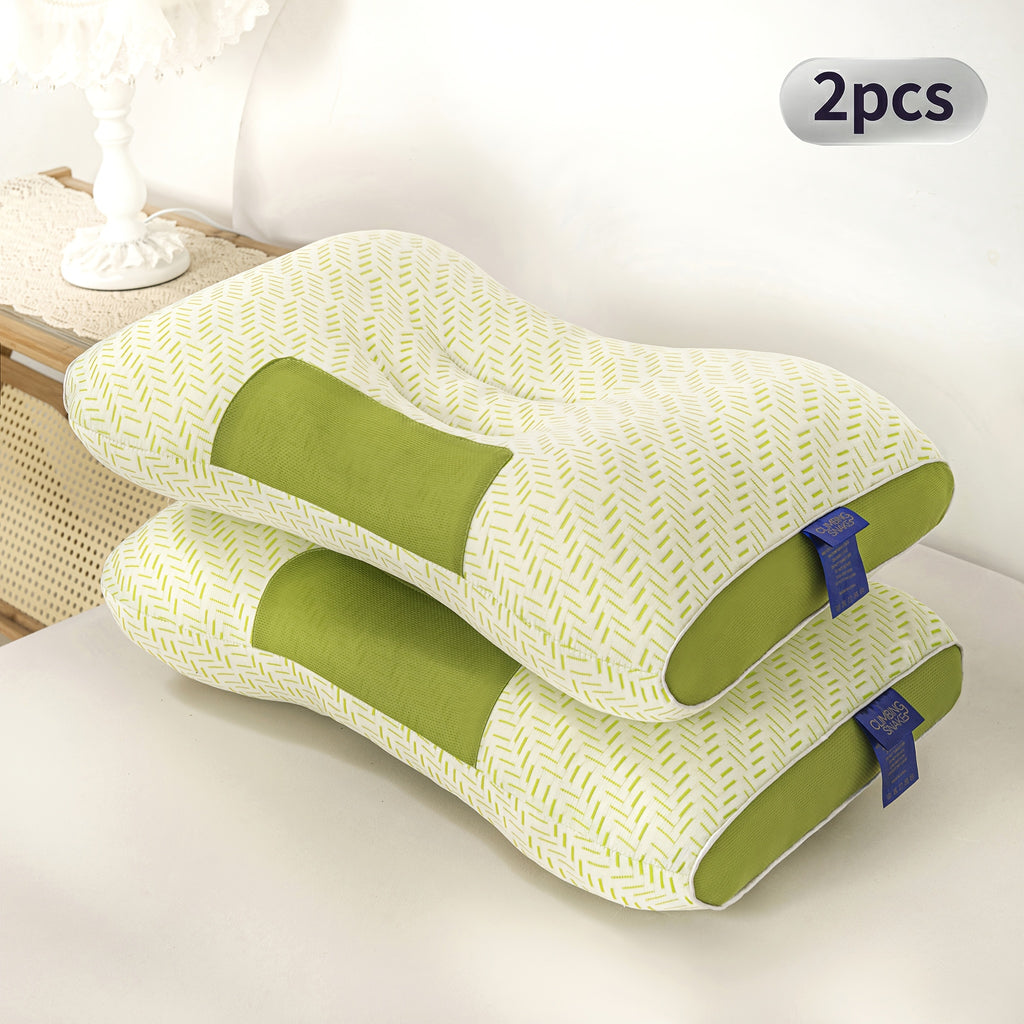 Ergonomic Neck Pillow 2-Pack with 3D Honeycomb Mesh Surface, Breathable Cooling Anti-Sweat Sleep Pillow, Soft Supportive Cushioning for Side and Back Sleepers