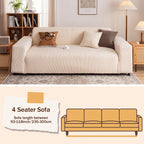 Sofa Slipcover with Skirt – Stretch Jacquard Full Coverage Couch Cover, Pet Proof Non-Slip Machine Washable, Fits 1 2 3 4 Seater Sofa for Living Room Bedroom, All Season Furniture Protector