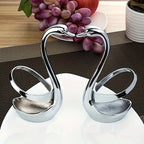 Swan-Shaped Stainless Steel Cutlery Rack with Fork & Spoon Set 7-Piece – Elegant Decorative Silverware Holder for Holiday Table Decor, Christmas, Halloween & Gifts