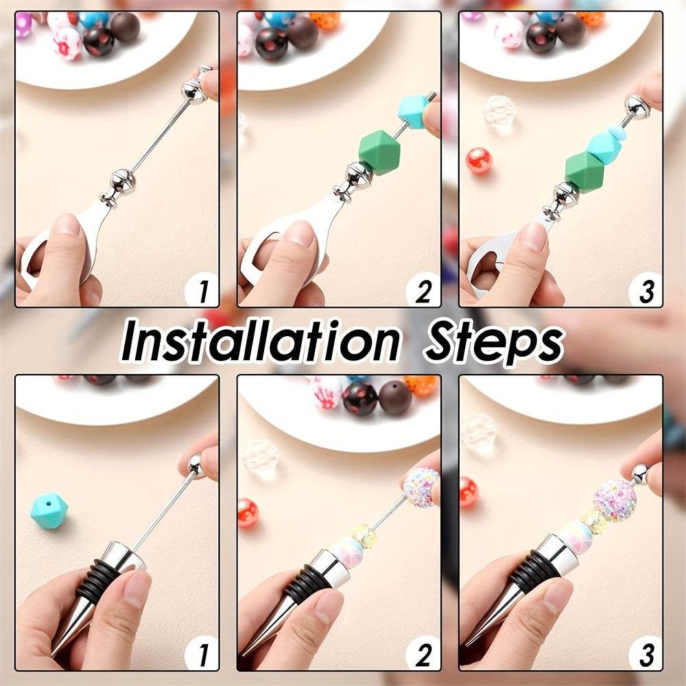 Beadable DIY Bottle Opener Beaded Wine Stopper Bulk Set 10pc 20pc Party Favors Wedding Bar Gifts Christmas Halloween Thanksgiving Teacher Gift
