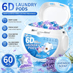 6-in-1 Laundry Detergent Pods 50 Count + 10 Bonus, Deep Clean Stain Removal Color Protection Fabric Softening Long-Lasting Rose Fragrance, Fast Dissolving HE Washer Compatible Laundry Pods