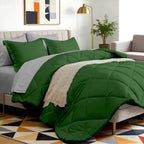 Bed in a Bag 7-Piece Double-Sided Checked Comforter Set – Ultra Soft Fluffy All Season Bedding with Flat Sheet Fitted Sheet Pillowcases Shams, Twin XL Full Queen King