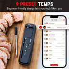 Wireless Meat Thermometer 500ft Bluetooth, Digital Food Thermometer with Dual Sensors & App Alerts for Oven, Grill, BBQ, Smoker & Air Fryer, 36Hr Battery, Dishwasher-Safe Probe, Perfect BBQ Gift