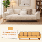 Velvet Sofa Cover Non-Slip Washable Plush Couch Slipcover Pet Friendly Thick Padded Furniture Protector 1 2 3 4 5 Seat Living Room Bedroom