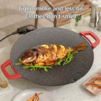 Smokeless Electric Grill Non-Stick BBQ Griddle with Adjustable Temperature & Easy-Clean Surface – Indoor Electric Grill Pan for Home Cooking & Parties, Black