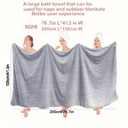 Extra Large Bath Towel 78x41 Inch – Striped Coral Fleece Quick-Dry Space Theme Towel, Absorbent Lint-Free Bath Sheet for Home Beach Outdoor, Holiday Gift
