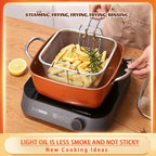 Deep Fryer Set with Strainer 4 Piece Large Capacity Oil Strainer Fryer Easy to Clean for Home Cooking French Fries Steaks Family Meals