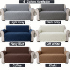Quilted Sofa Cover One-Piece Cushion Slipcover with Anti-Slip Elastic Band – Pet-Friendly Scratch-Resistant Washable Removable Furniture Cover for Living Room Bedroom Hotel Home Decor