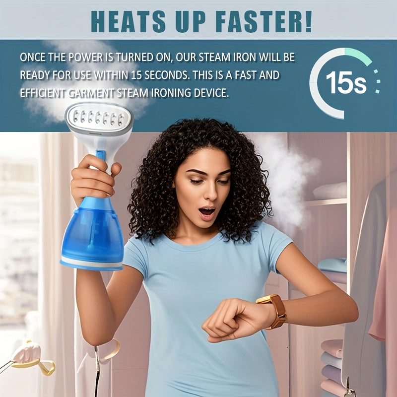 Handheld Garment Steamer 1500W Fast Heating – 9.47oz Removable Water Tank, 30-Second Heat-Up, Portable Fabric Steamer for Clothes at Home, Travel & Office | with Accessories