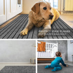 Runner Rug for Hallway Entryway Kitchen – Indoor Outdoor Non-Slip Rubber Backing, 200+ Custom Sizes, 8 Colors, Stain Resistant Low Pile Carpet Runner