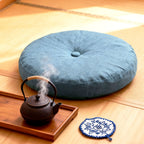 Round Seat Cushion 40x40cm 15cm Thick Firm Futon Meditation Mat Removable Linen Cover Chair Pad for Office Dining Chair Home Decor All Seasons Christmas