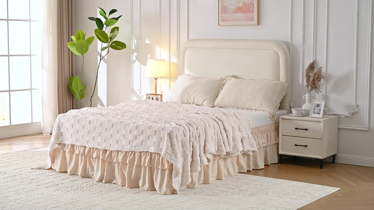 Dust Ruffle Bed Skirt 16 Inch Drop Elastic Wrap Around – Double Ruffle Easy Install Machine Washable, Twin Full Queen King CK, 10 Colors