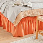 Elastic Wrap Around Bed Skirt No-Lift, 15 Inch Drop Microfiber Dust Ruffle, 30 Fade-Resistant Colors, Machine Washable, Twin Full Queen King Size