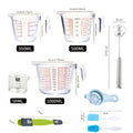 Glass Measuring Cup Set - Borosilicate Tempered Glass, 4-Piece or 9-Piece with 100ml Espresso Cups, Essential Kitchen Measuring Tools