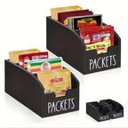 Vintage Wooden Divided Spice Box Farmhouse Kitchen Countertop Storage Organizer for Spices Snacks Small Items Black Brown 1pc or 2pc