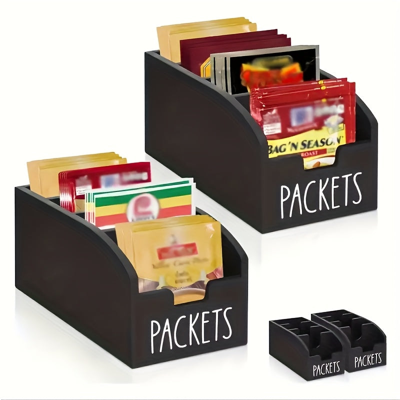 Vintage Wooden Divided Spice Box Farmhouse Kitchen Countertop Storage Organizer for Spices Snacks Small Items Black Brown 1pc or 2pc