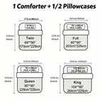 Quilt Set 3 Piece Lightweight Breathable Comforter with Pillowcases - Diamond Pattern Ultra-Fine Fiber Soft Bedding Set 42 Colors Twin Queen King Pinch Pleat