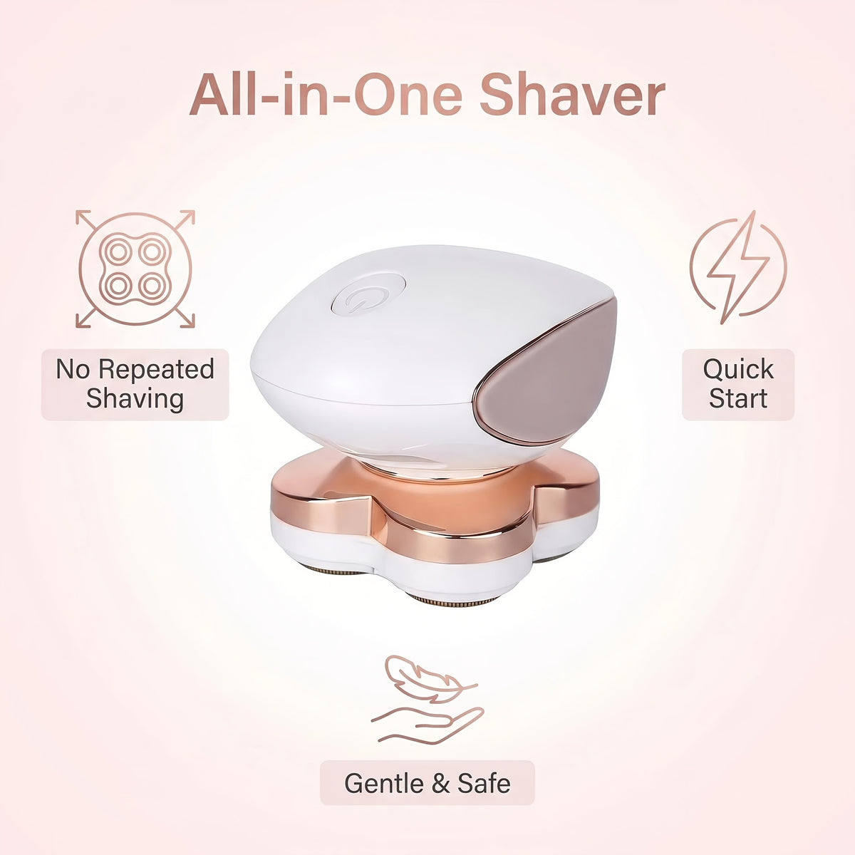 Women's Full Body Electric Razor 4-Head 360° Rotating, USB Wet Dry Shaver for Face Bikini Legs Arms Underarms, Portable Hair Removal Tool with Trimmer Accessories