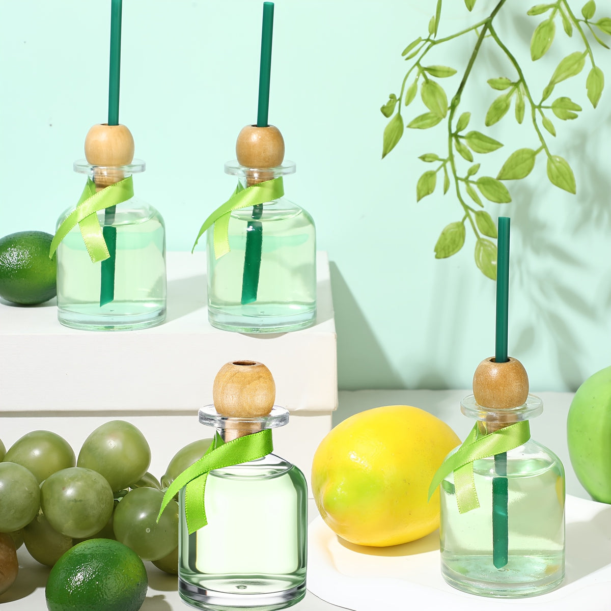 Mini Shot Glass Bottles 24pcs with Cork & Straw - 1.7oz 50ml Clear Glass Patron-Style Bottles with Ribbon, Reusable Party Favors for Wedding, Bridal Shower & Celebrations