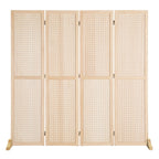 5 FT Freestanding Pegboard Room Divider | Wood Folding Privacy Screen & Display Board Organizer with Support Feet – White, Black, Natural, Grey | Craft Shows, Retail & Home