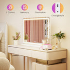 Smart LED Vanity Mirror with Dimmable Lights & Memory – 3 Color Modes, USB Port, Aluminum Frame, Hollywood Makeup Mirror for Bathroom, Bedroom & Desk, 13"x17" or 22"x19"