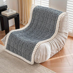 Plush Fleece Sofa Cover Non-Slip Machine Washable Thick Warm Slipcover Seat Cushion Mat for Armchair Couch Swing Bench 1 2 3 4 Seater Living Room Bedroom Office Coffee Grey White