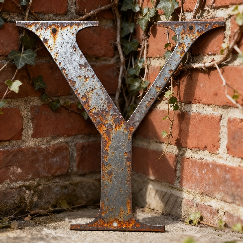 Rustic Metal Letter Wall Decor 12-Inch Tall Slim Iron Alphabet A-Z, Vintage Industrial Wall Art Sign for Home Kitchen Bar Shop, Personalized Name Monogram Holiday Gift for Christmas Thanksgiving – 26 Letters