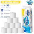 4-Ply Ultra-Soft Toilet Paper Bulk Rolls - Virgin Wood Pulp, Thick & Strong, No Flakes, Gentle on Skin, 10 / 20 / 30 Roll Packs for Home, Office & Hotel Bathrooms