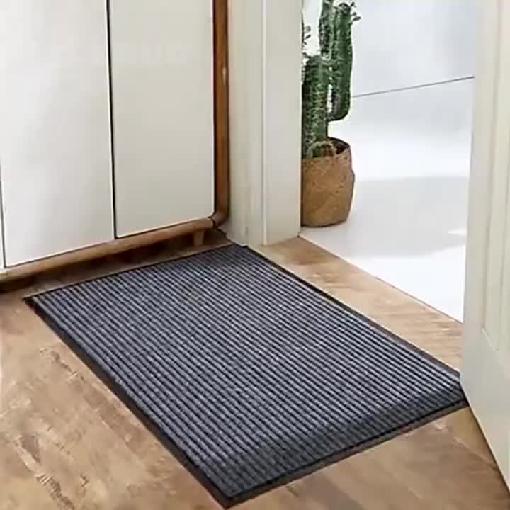 Welcome Door Mat 2-Pack Indoor Outdoor Entryway Mat Low Profile Polyester – Front Door, Patio, Porch & Mudroom Doormat – 3 Sizes & 3 Colors Available