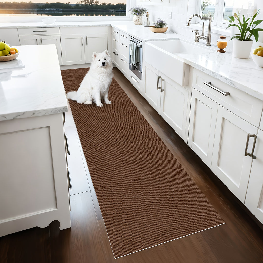 Non-Slip Runner Rug Washable & Cuttable – Low-Profile Hallway Rug for Kitchen, Living Room, Bedroom, Balcony & Poolside – Multiple Sizes 60x180 to 60x600cm