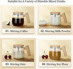 Electric Self-Mixing Mug 13.53oz Borosilicate Glass Auto Stirring Coffee Mug 6000 RPM Battery Powered for Coffee Milk Protein Powder