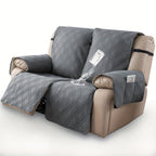 Waterproof Split Recliner Loveseat Cover 2 Piece Set Non-Slip Elastic Strap Washable Reclining Sofa Slipcover Furniture Protector for Moving Parts Contemporary Style