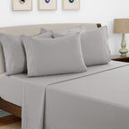 Brushed Microfiber Bed Sheet Set 6 Piece with Embroidered Pillowcases - Hotel Luxury Deep Pocket 16 Inch, Soft Breathable All Season, 24 Colors, Twin Twin XL Full Queen King Cal King