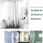 Lighthouse Shower Curtain Set 4 Piece - Window View Pattern Bathroom Set with Shower Curtain, Toilet Seat Cover, U-Shape Mat & 12 Hooks, Apartment Hotel Bathroom Decor