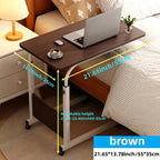 Rolling Laptop Desk Movable Adjustable Height 360 Degree Rotating Wheels Bedside Computer Desk for Bedroom Living Room Dormitory Multifunctional Student Writing Desk Multiple Colors