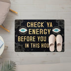 Check Ya Energy Doormat Quick Dry Anti-Slip Funny Welcome Mat for Entryway Indoor Bedroom Rug 2 Sizes