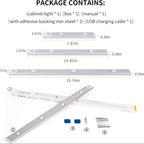 Smart LED Motion Sensor Cabinet Light USB Rechargeable - Dimmable Under Cabinet Light 3 Modes for Bedroom Stairs Kitchen Closet Hallway - 2 & 3 Pack Options, Black & White