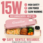 Heated Lunch Box Rechargeable with Timer - Self-Warming Portable Bento Box 80°C Keep Warm for Women & Men, Insulated Meal Prep Container with Lid, Electric Lunch Box for Work & Office