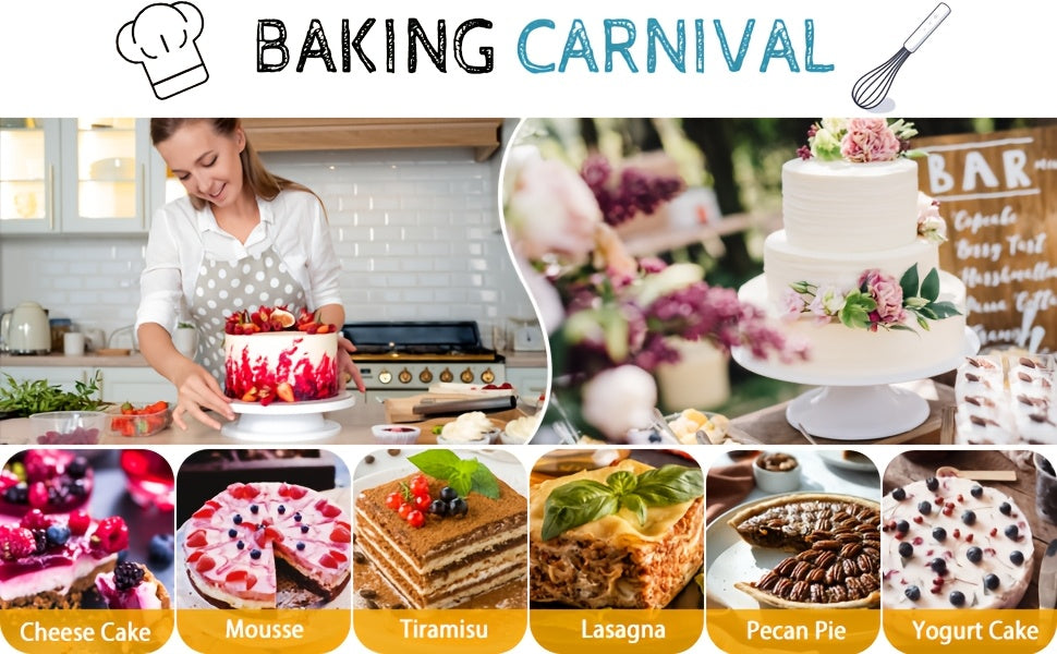 540PCS Cake Decorating Kit with 4 Springform Pans, Rotating Turntable & 55 Icing Tips – Complete Baking Supplies Set with Piping Bags, Fondant Tools & Cupcake Liners for Beginners