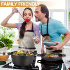 Cast Iron Dutch Oven Set 2-in-1 5.1QT Dutch Oven and 1.9QT Skillet Lid with Accessories Induction Oven Campfire Safe Holiday Cooking Kit for Soups Stews Baking Frying Camping BBQ