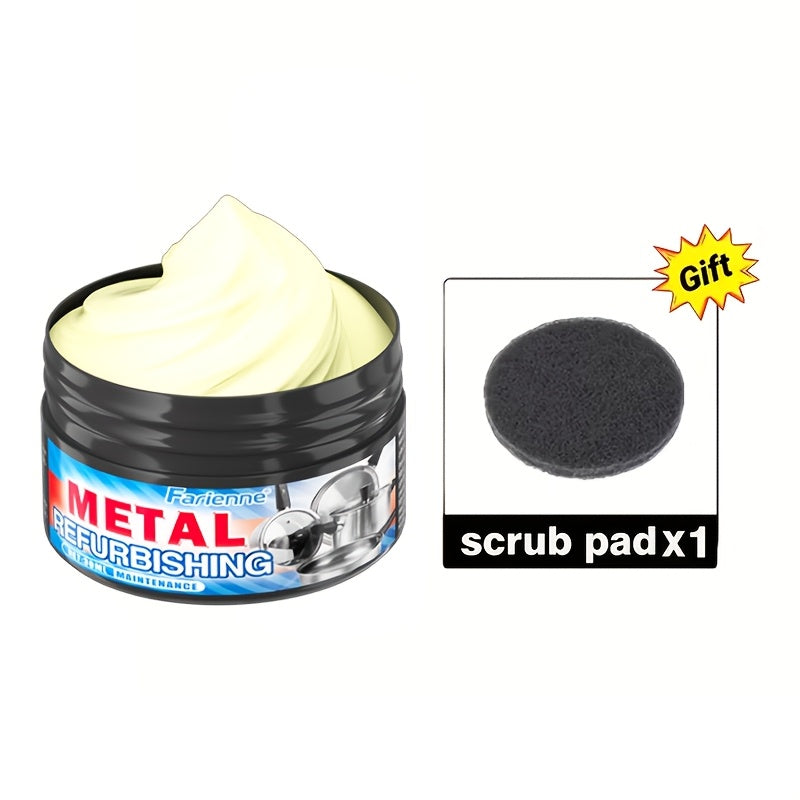 Oven Cleaning Paste & Cookware Scrub with Exfoliating Sponge - Heavy Duty Scorch Mark Remover for Pots Pans Stoves & Metal Surfaces Lavender Scented