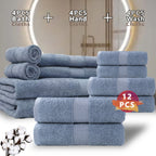 100% Cotton Bath Towel Set 12 & 24 Piece – 450 GSM Soft Absorbent Towels with Bath Towels, Hand Towels & Washcloths | Spa Quality for Home, Travel & Gifts